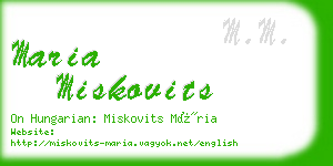 maria miskovits business card